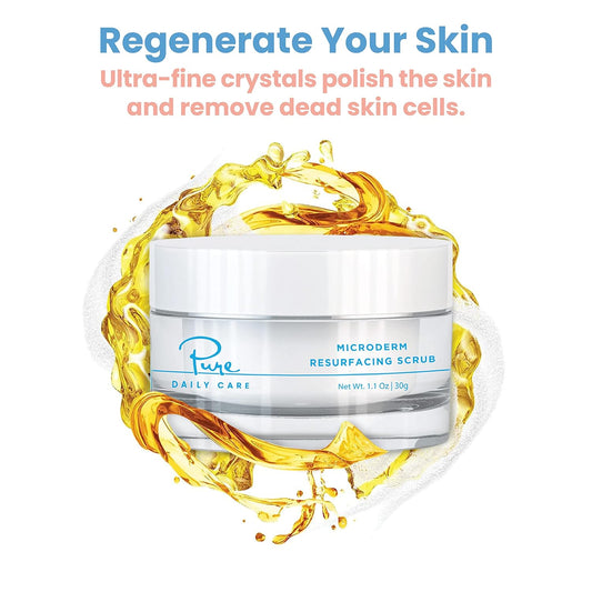 MicroDerm Resurfacing Scrub - Exfoliating Polish Crystals At-Home MicroDermabrasion Vitamin A & E Squalane