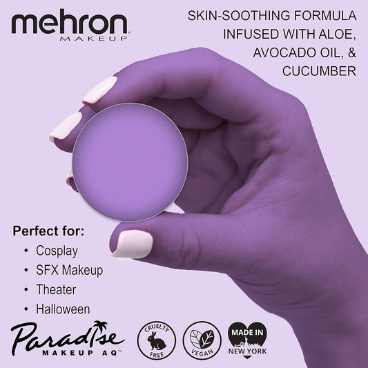 Mehron Makeup Paradise Makeup AQ Refill Size | Perfect for Stage & Screen Performance, Face & Body Painting, Beauty, Cosplay, and Halloween | Water Activated Face Paint, Body Paint, Cosplay Makeup .25  (7 ) (PURPLE)
