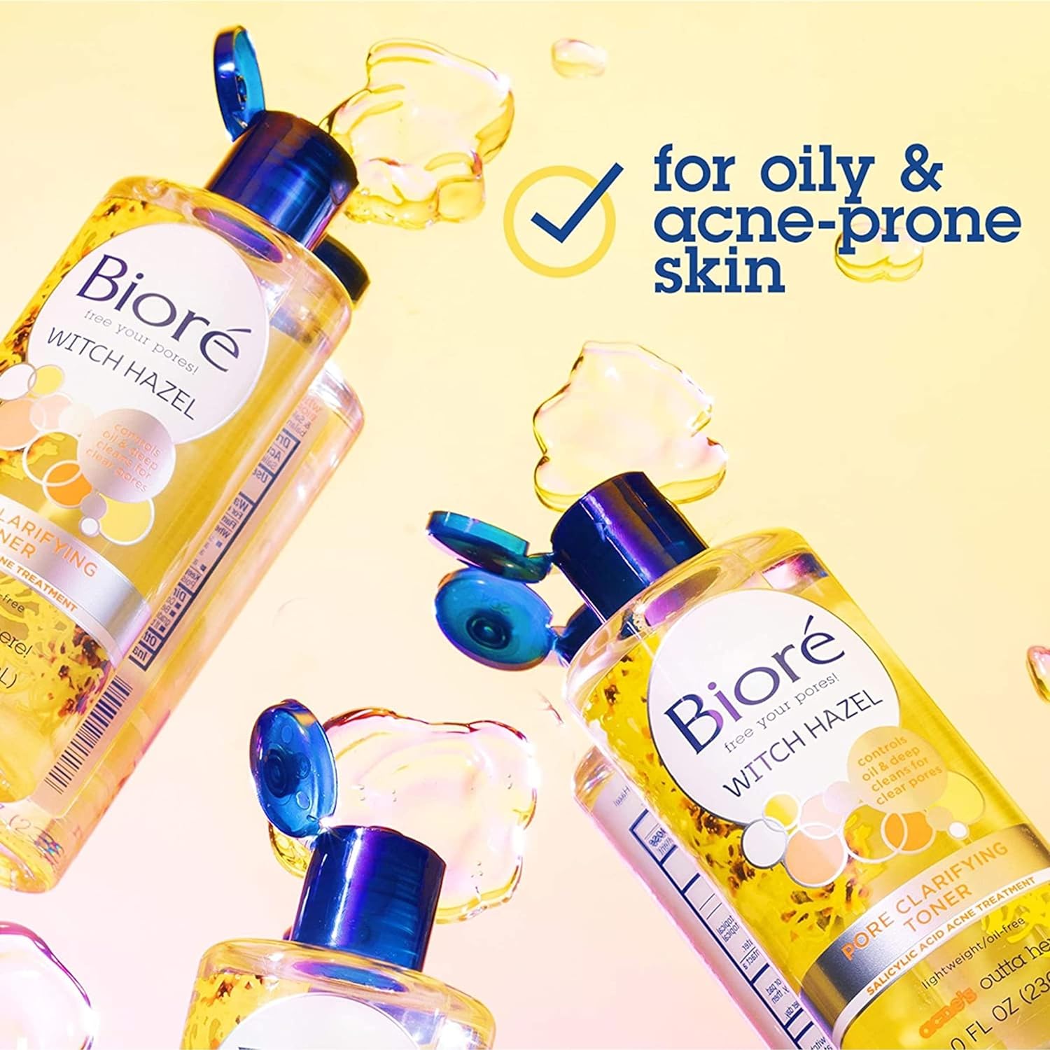 Bioré Witch Hazel Pore Clarifying Toner, with 2% Salicylic A