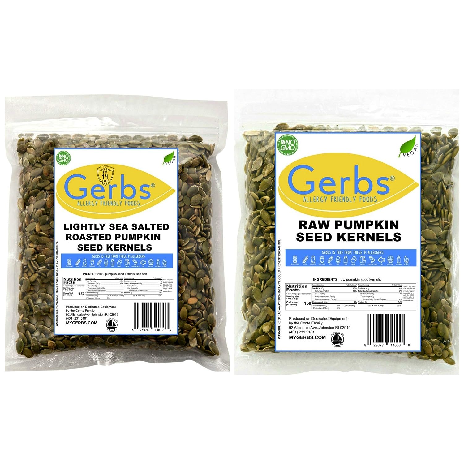 GERBS  Pumpkin Seed Kernel Gift Set, Top 14 Food Allergen Free, Non GMO, Vegan, Keto, Paleo Friendly