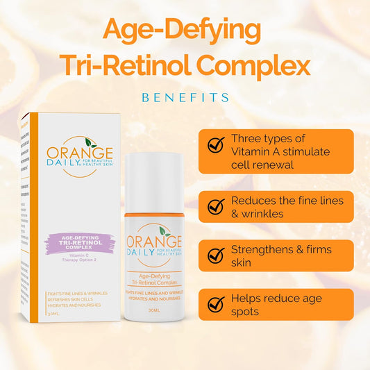 OrangeDaily Age-Defying Tri-Retinol Complex with Vitamin A, Retinol, Retinol Acetate, and Retinyl Palmitate, 30