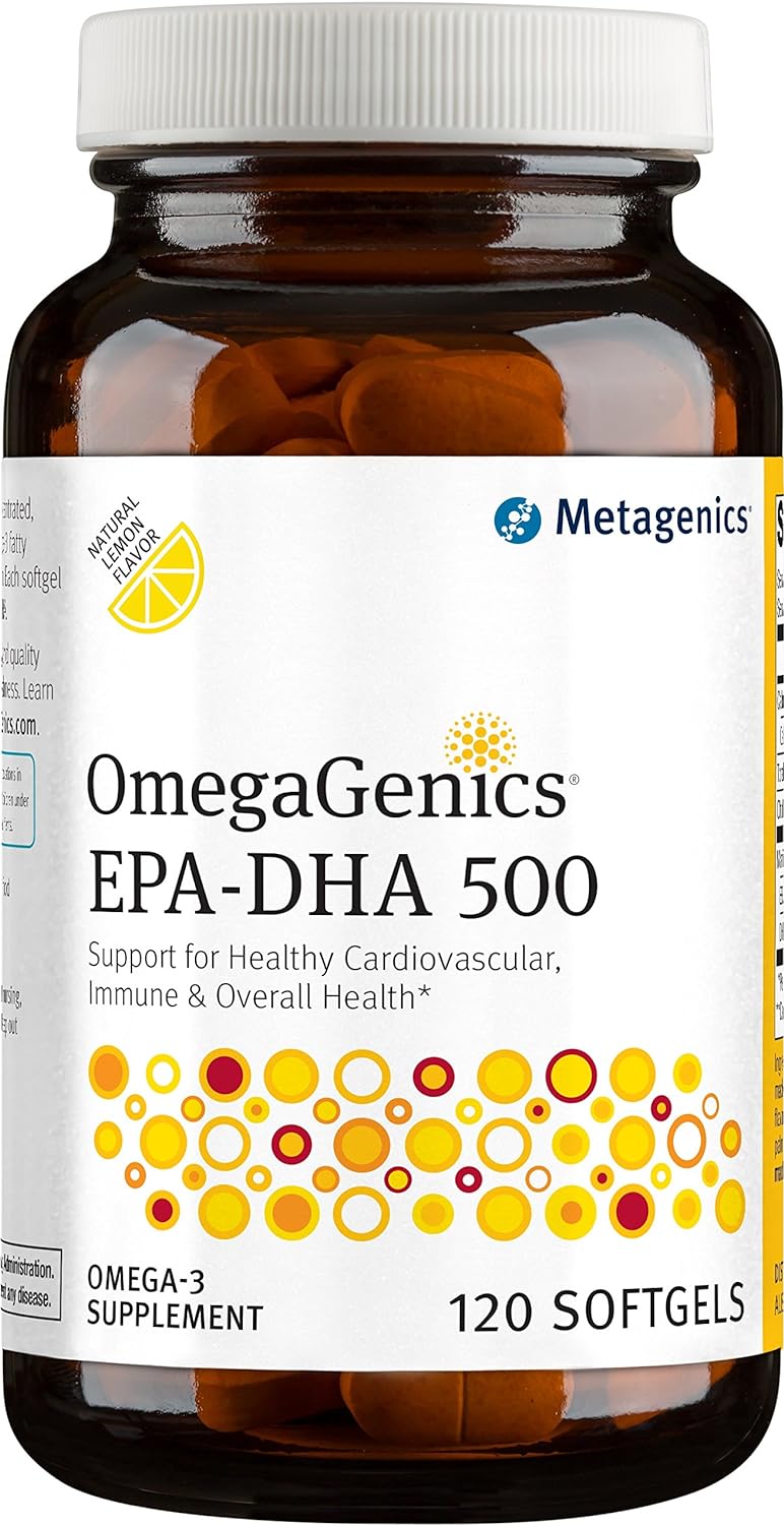 Metagenics OmegaGenics EPA-DHA 500mg - Daily Omega 3 Fish Oil Supplement to Support Cardiovascular, Musculoskeletal and