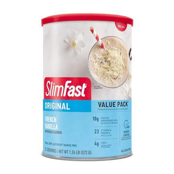 SlimFast Meal Replacement Powder, Original French Vanilla, Shake Mix, 1.26 Pounds