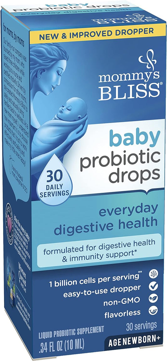 Mommy's Bliss Baby Probiotic Drops, Daily Gas, Constipation,