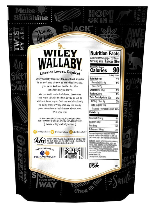 Kenny's Wiley Wallaby Gourmet Licorice, Black, 24 Ounce