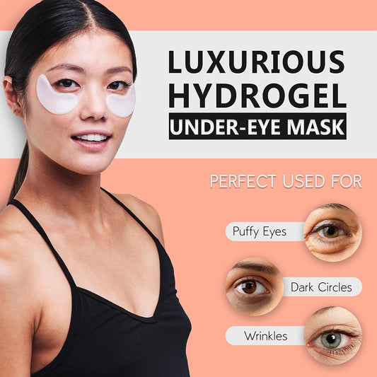 PURE SOL. Hydrogel Gold Eye Mask - Hyaluronic Acid, Retinol - Anti-Aging, Moisturizing and Hydrating (12 pairs)