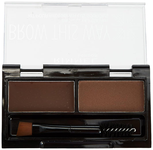 Rimmel Brow This Way Sculpting Kit, Medium Brown, Powder 0.04 , Wax 0.03