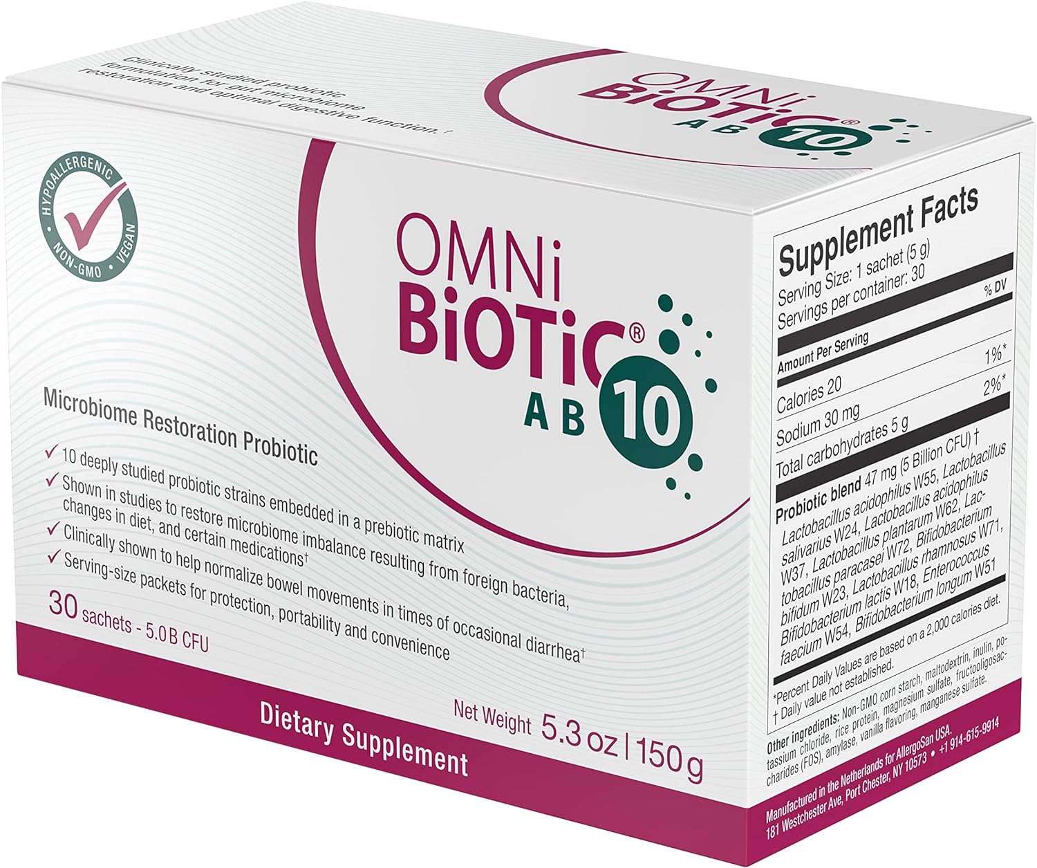 Omni Biotic Ab 10 - Clinically Tested Restorative Probiotic - Supports11.78 Ounces