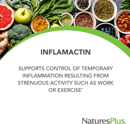 NaturesPlus Herbal Actives InflamActin - 60 Vegetarian Capsules - Herb