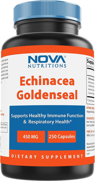 Nova Nutritions Echinacea Goldenseal Complex 450 mg (Non-GMO) - Suppor