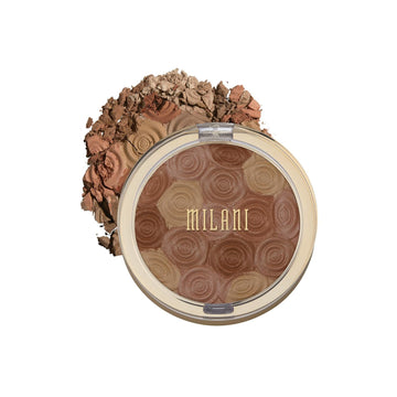 Milani Illuminating Face Powder - Hermosa Rose (0.35 ) Cruelty-Free Highlighter, Blush & Bronzer in One Compact to Shape, Contour & Highlight