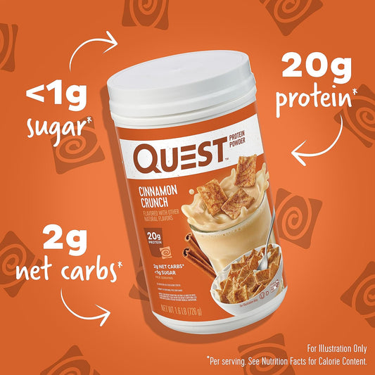 Quest Nutrition Cinnamon Crunch Protein Powder, 20g Protein, 2g Net Ca