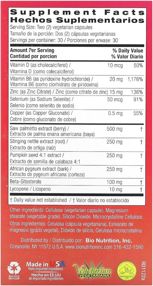 Prostate Wellness with Pumpkin Seed Extract, 60 Vegetarian Capsules, B