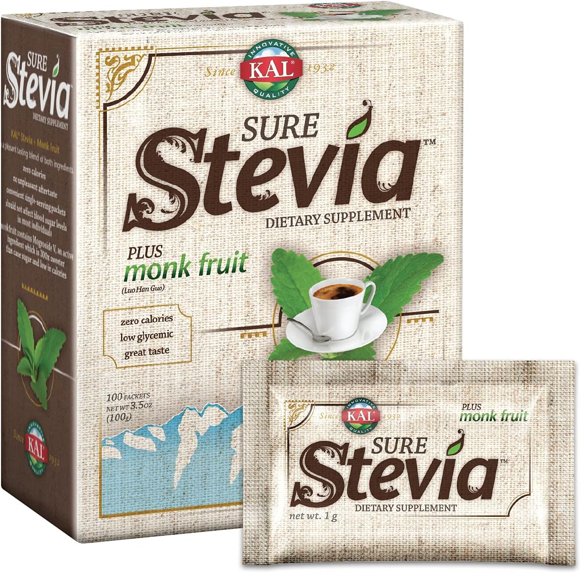 KAL? Sure Stevia? Extract Powder Plus Monk Fruit (Luo Han) | Best-Ta