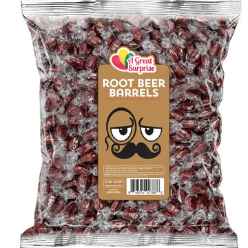 Root Beer Barrels - Root Beer Hard Candy - 4 Pounds - Old Fashion Candy - Brown Hard Candy - Individually Wrapped Bulk C