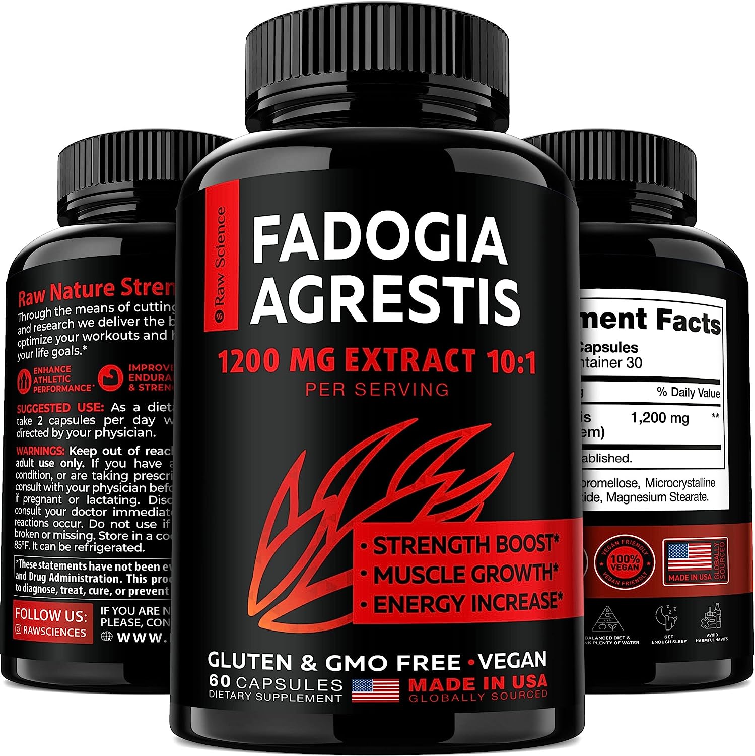 Ultra Fadogia Agrestis Extract: Promotes Muscle Growth & Stamina Supplements For Men. Motivation, Performance, And Lean