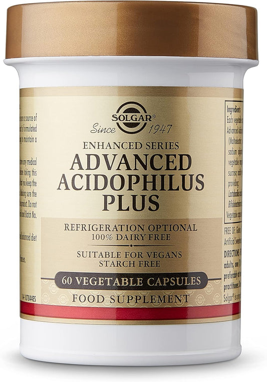 Solgar Advanced Acidophilus Plus, 60 Vegetable Capsules - Supports Hea2.4 Ounces