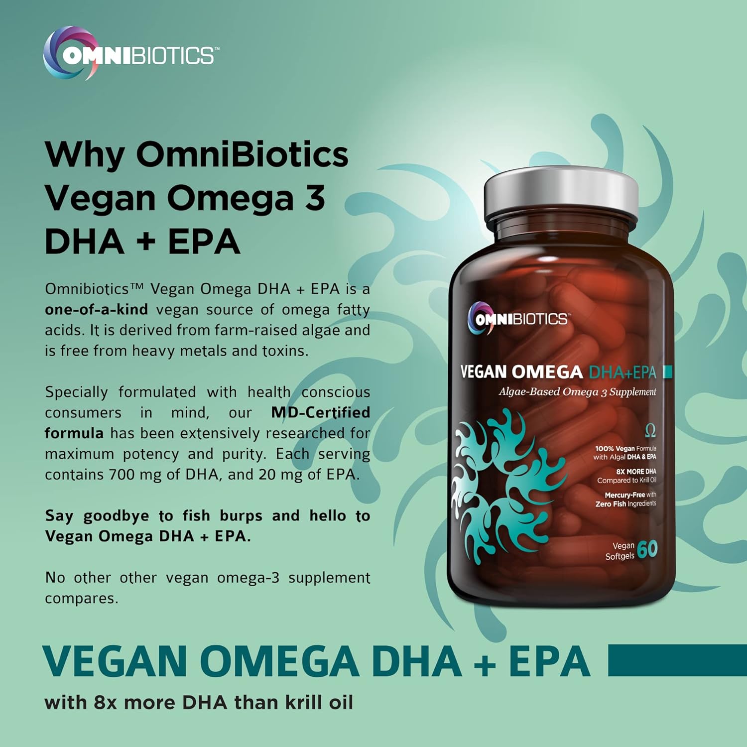  Vegan Omega DHA+EPA | MD-Certified Prenatal DHA with EPA | 