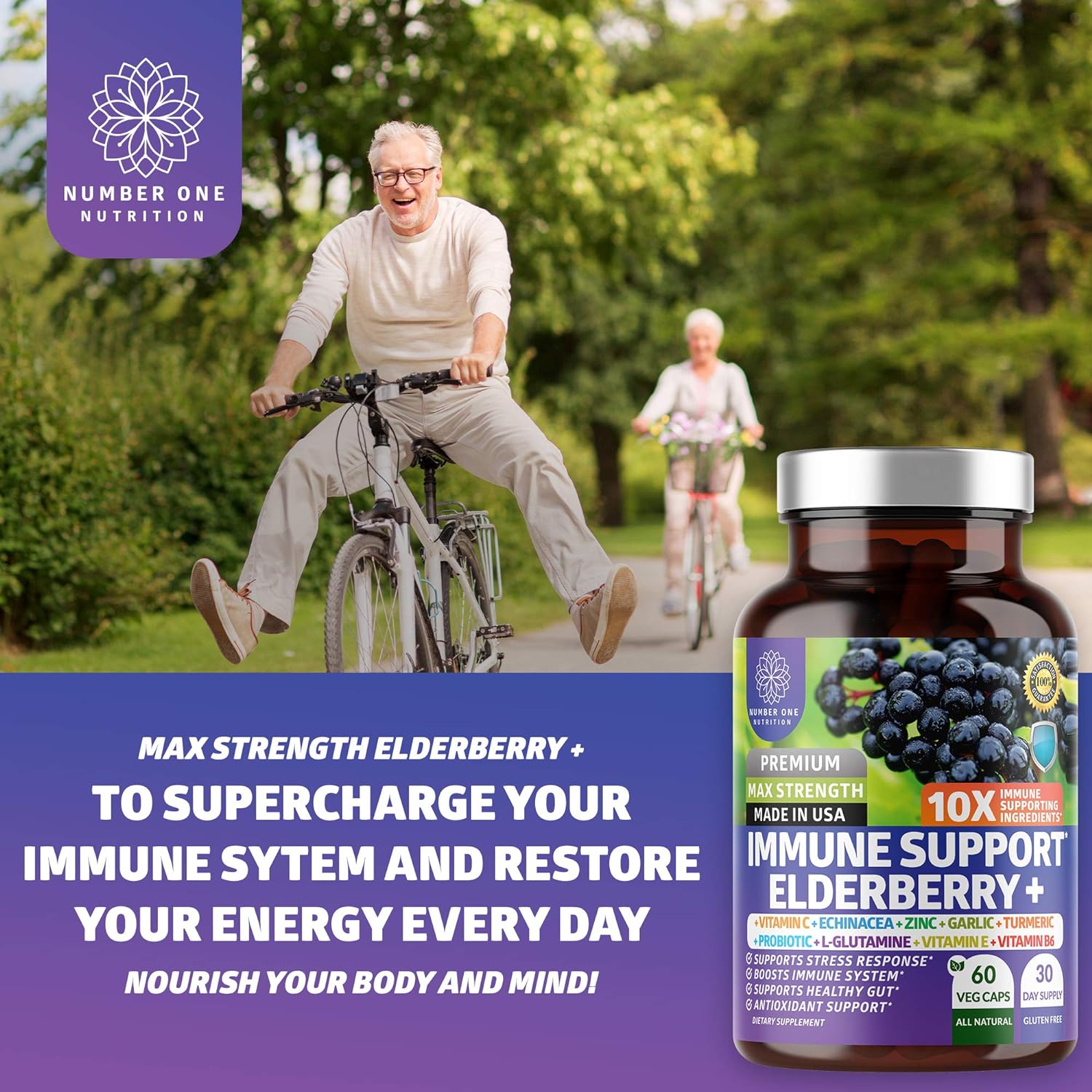 NN1N Premium 10 in 1 Immune Support Booster [10 Potent Ingredients] wi