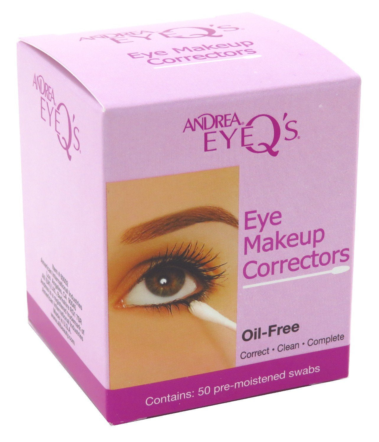 Andrea Eye Q's Eye Make-Up Correctors Swabs 50 Count (2 Pack