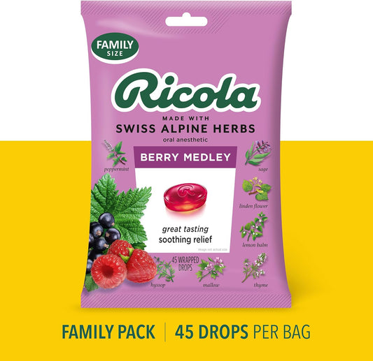 Ricola Berry Medley Throat Drops, 45 Count