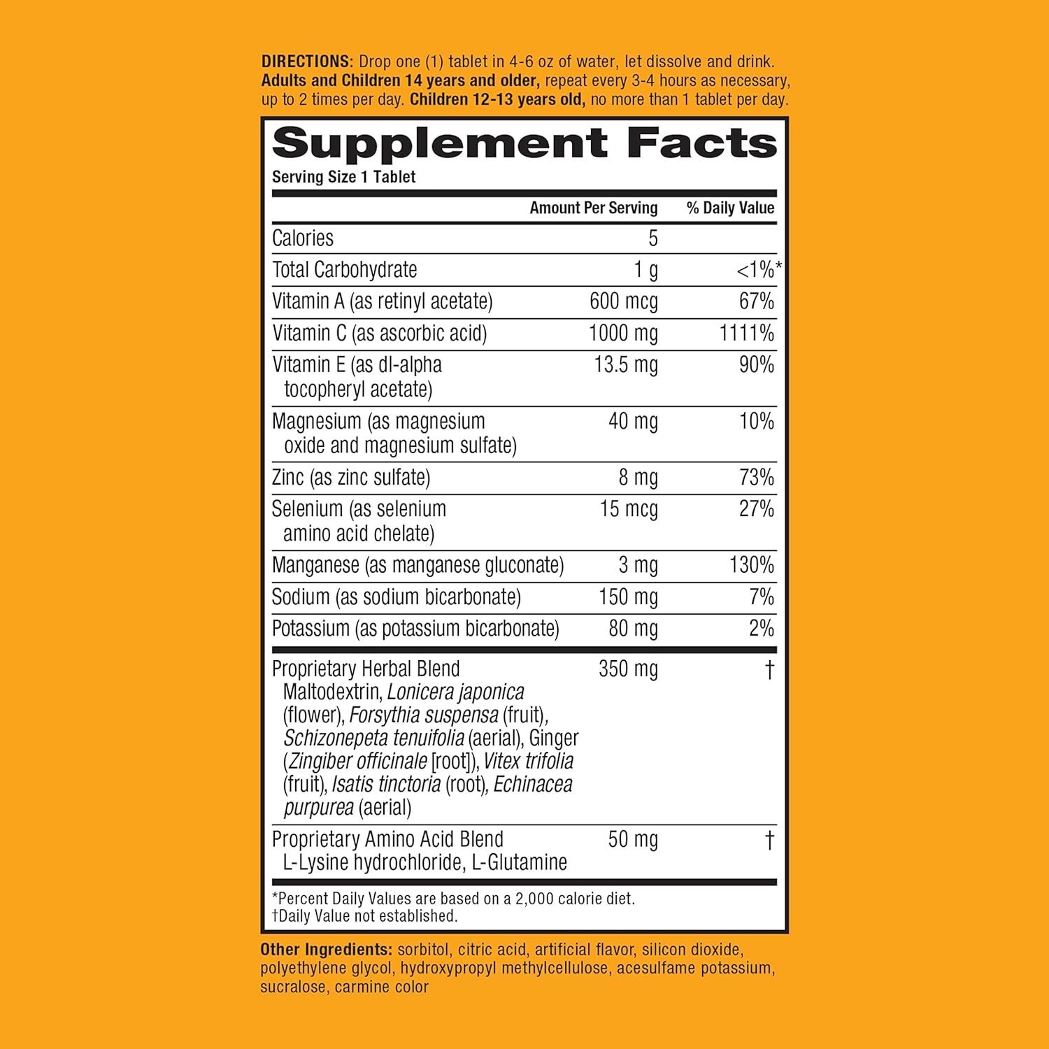 Airborne 1000mg Vitamin C with Zinc Effervescent Tablets, Immune Suppo