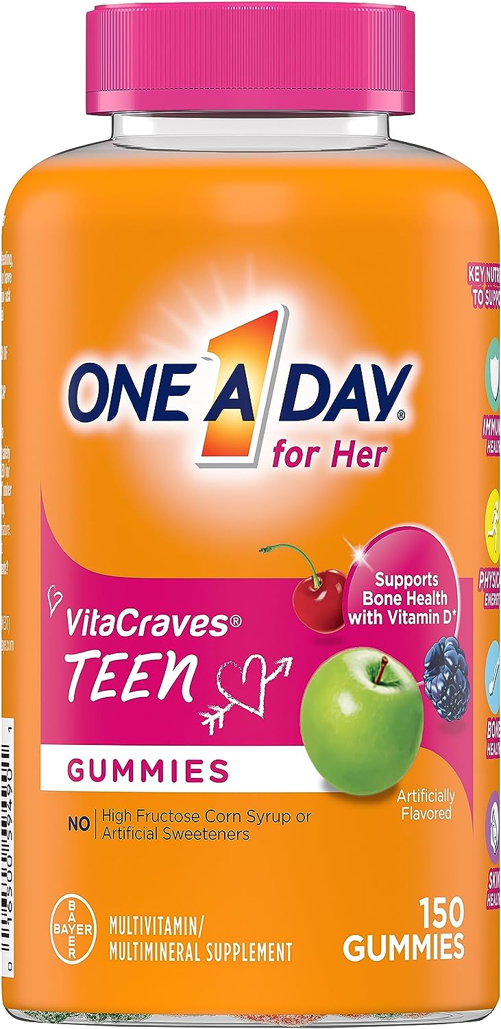 One A Day Teen For Her Multivitamin Gummies, Gummy Multivitamins With