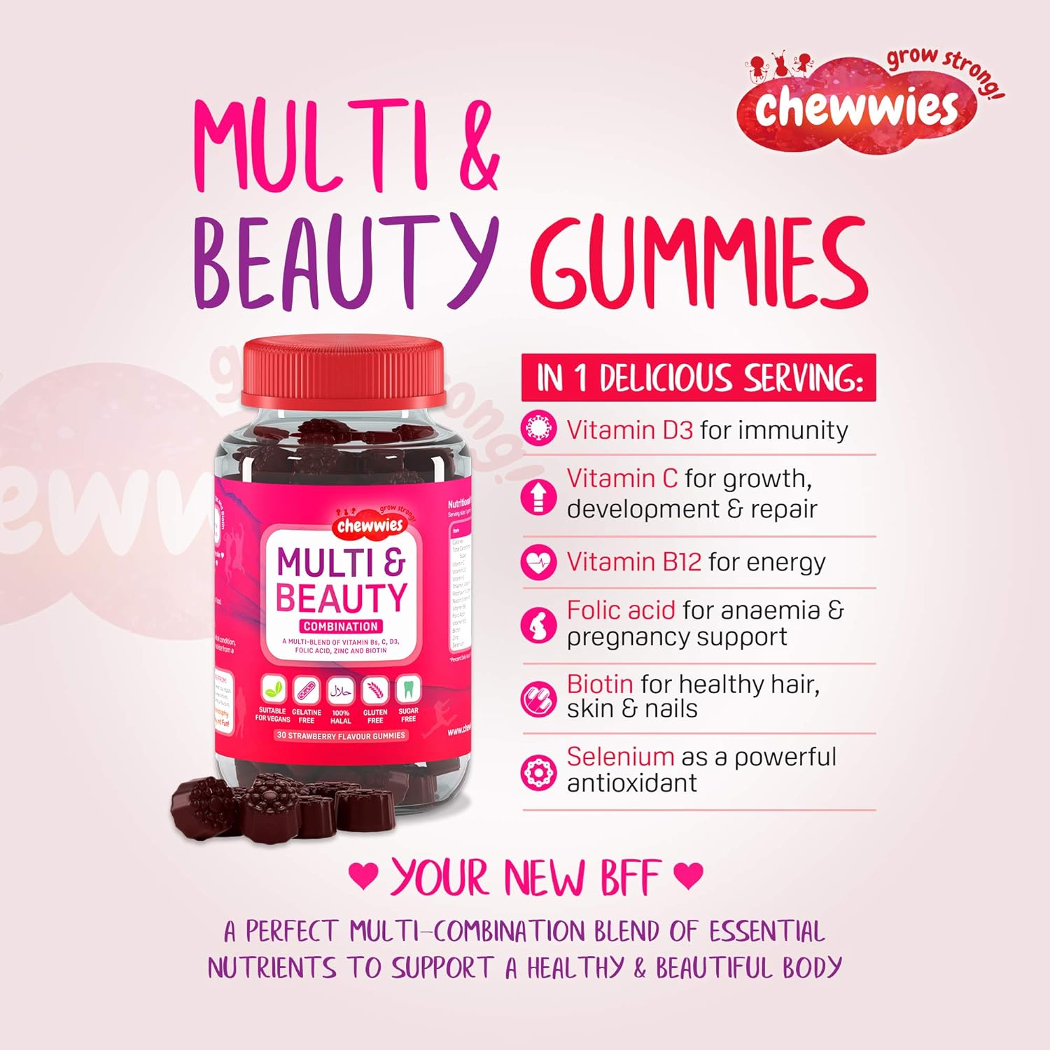 Women’s Multivitamin & Mineral – Vegan Chewable Gummies - Formulated f