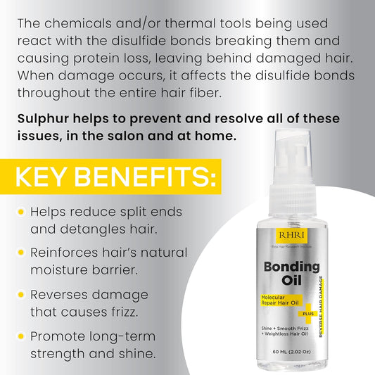 Bonding Oil for Hair, Protects from UV/Heat Damage and Frizz, Adds Mega Shine & Smooths Split Ends - Safe for Colored Ha