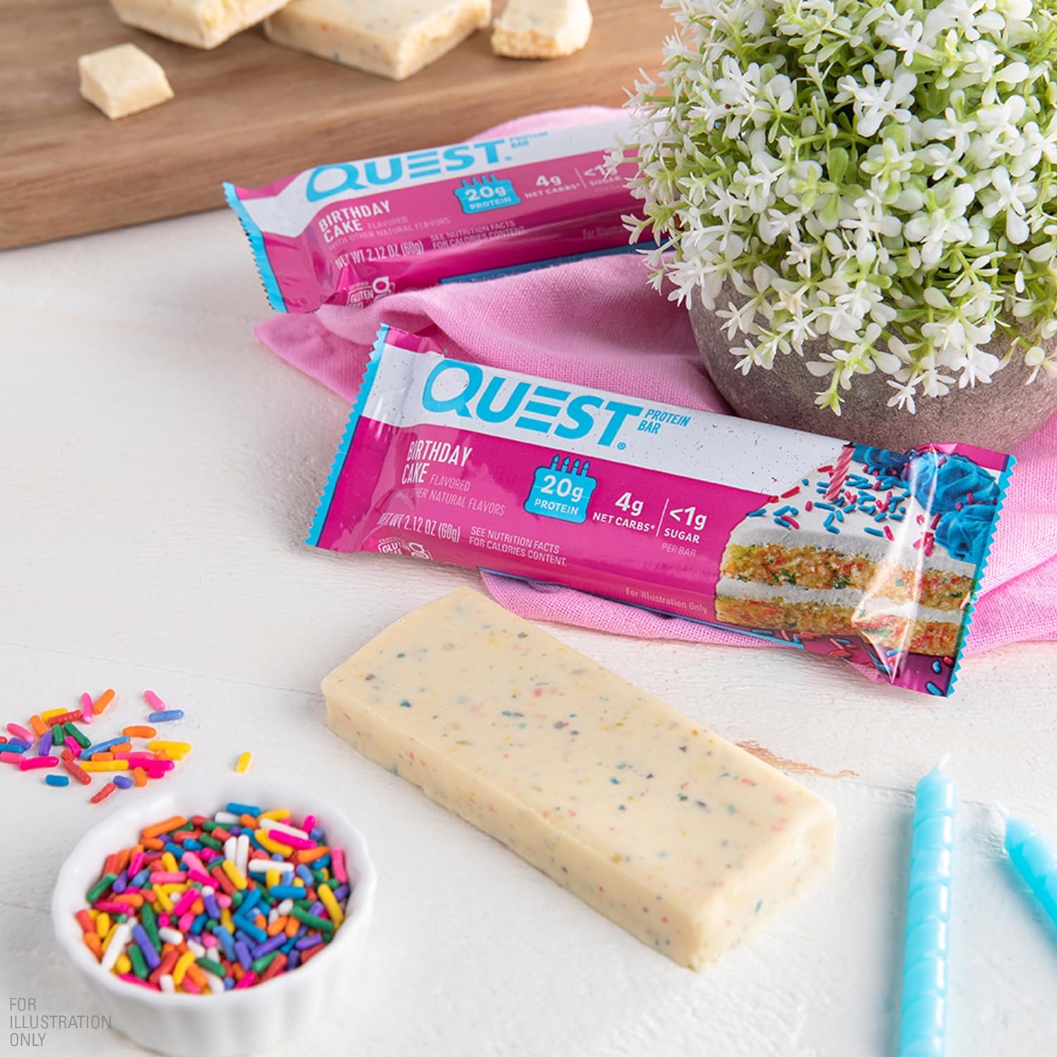 Quest Nutrition Birthday Cake Protein Bars, High Protein, Low Carb, Gl