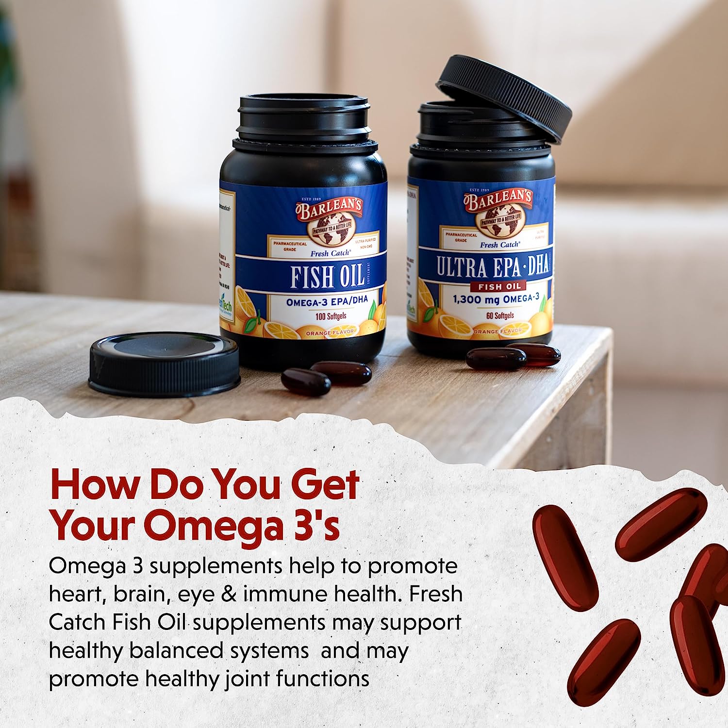  Barlean's Fish Oil Omega 3 Supplement, EPA & DHA Fatty Acid