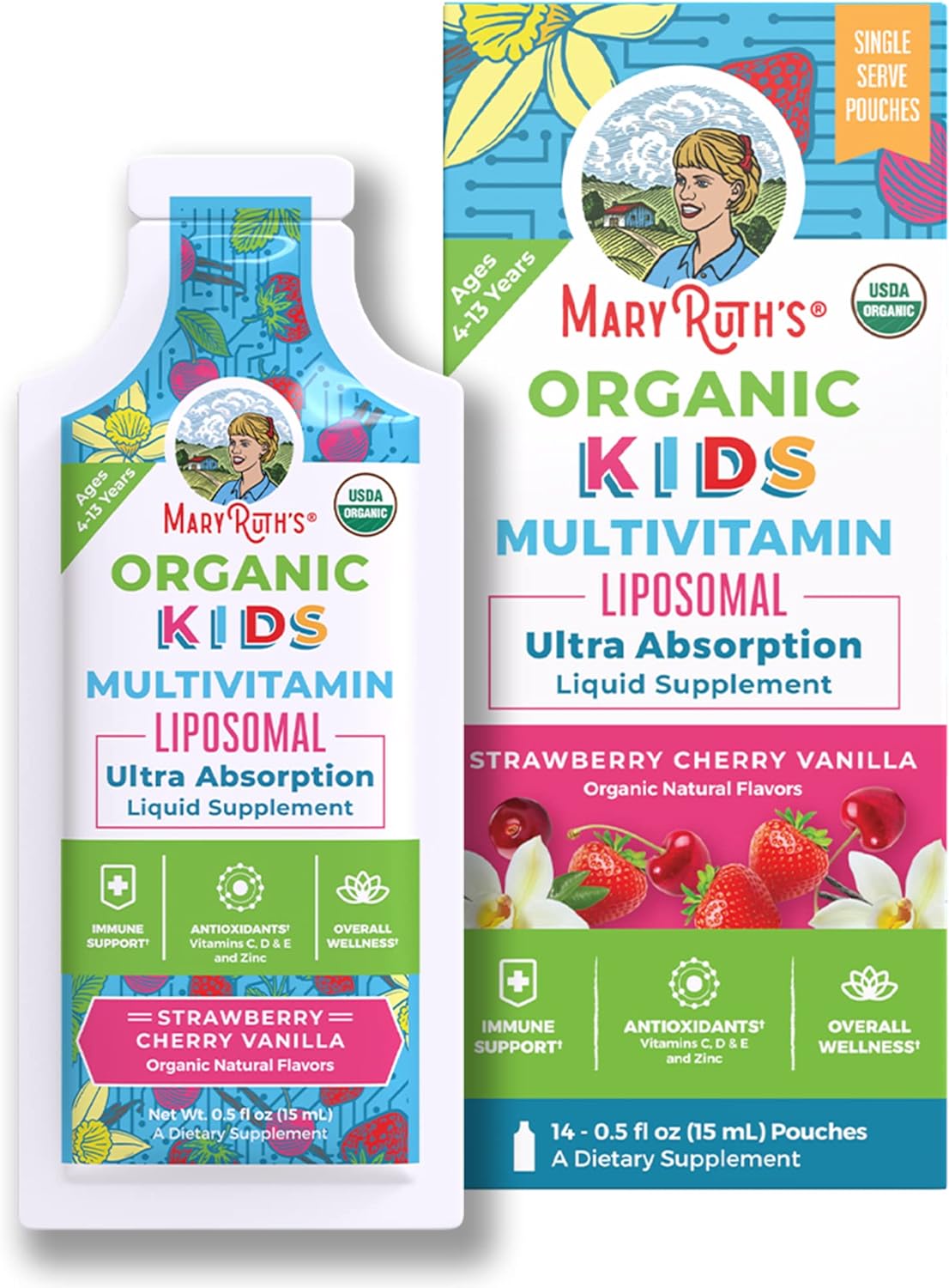 Maryruth Organics Vitamin Usda, Sugar Free Kids Multivitamin Liquid, I