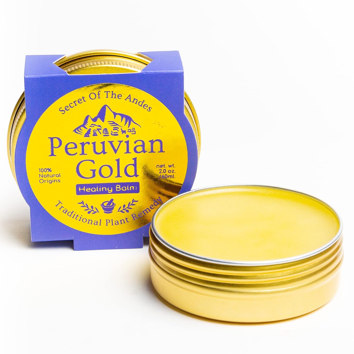 Peruvian Gold | All Purpose Healing Balm | Scars, Eczema, Facial Moisturizer Cream, Dry Skin, Hair, Sun Burns | All Organic Fair Trade Ingredients (2  ) 2 s Sustainably sourced ingredients