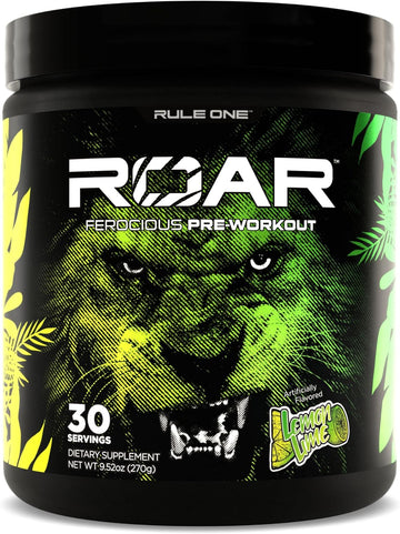 Rule 1 R1 Roar, Lemon Lime - 9.52 oz - Pre-Workout Powder - with Creat