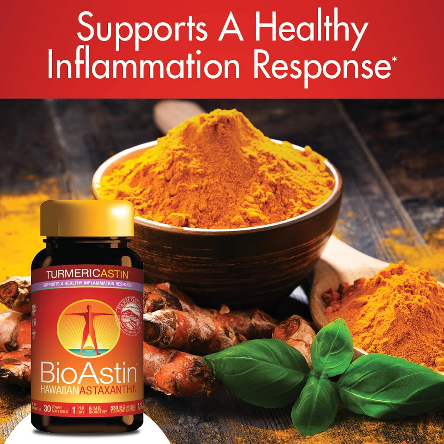 Nutrex Hawaii, TurmericAstin, with Turmeric, BioAstin Hawaiian Astaxan
