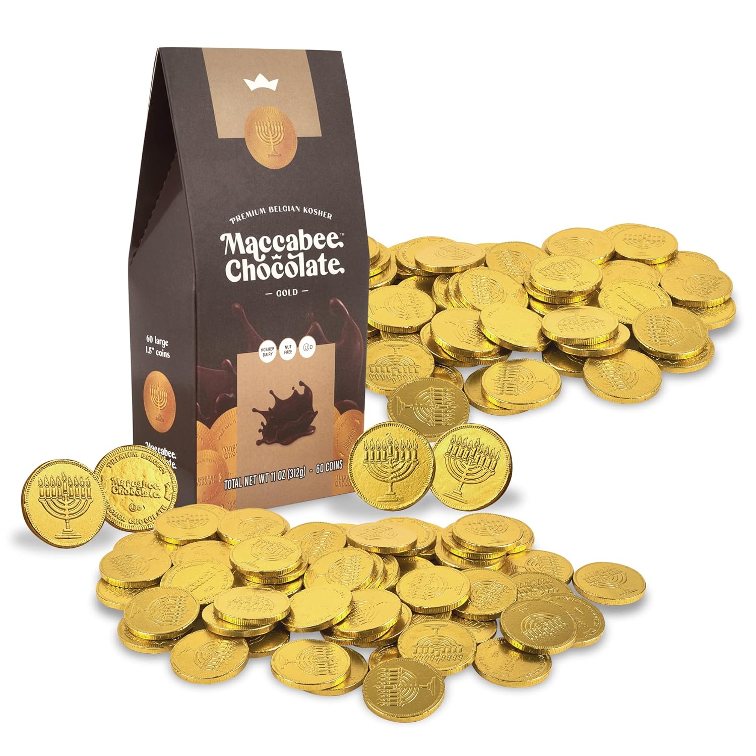 Maccabee Hanukkah Gelt Milk Belgian Chocolate Coins Kosher N