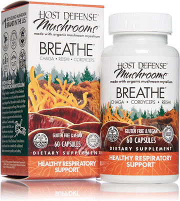 Host Defense, Breathe Capsules, Respiratory Support, Mushroom Suppleme