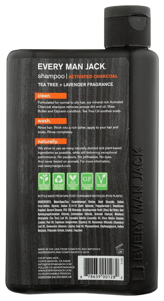 Every Man Jack Activated Charcoal Purrifying 2 In 1 Shampoo + Conditioner -13.5, 13.5