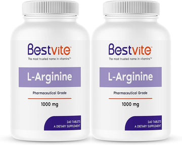 BESTVITE L-Arginine 1000mg (480 Tablets) (240 x 2) containing 20% More