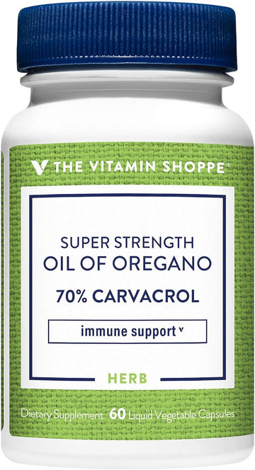The Vitamin Shoppe Super Strength Oil of Oregano 45MG (70% Carvacrol),