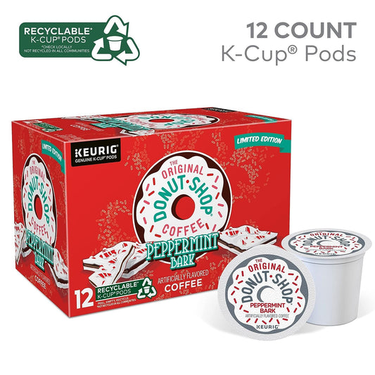 The Original Donut Shop Peppermint Bark Coffee, Black, 12 K-Cup Pods