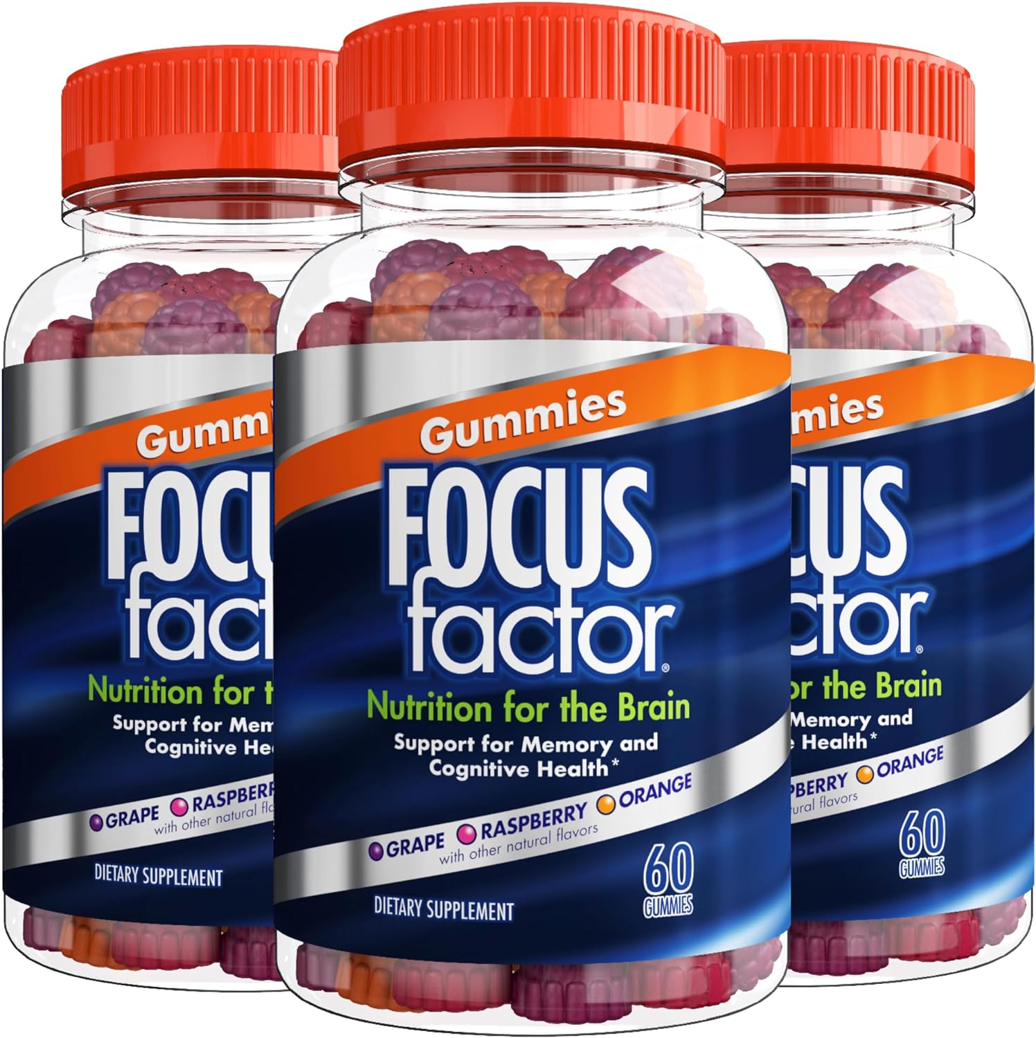 Focus Factor Nootropic Gummies - Memory Supplement for Brain, Phosphat