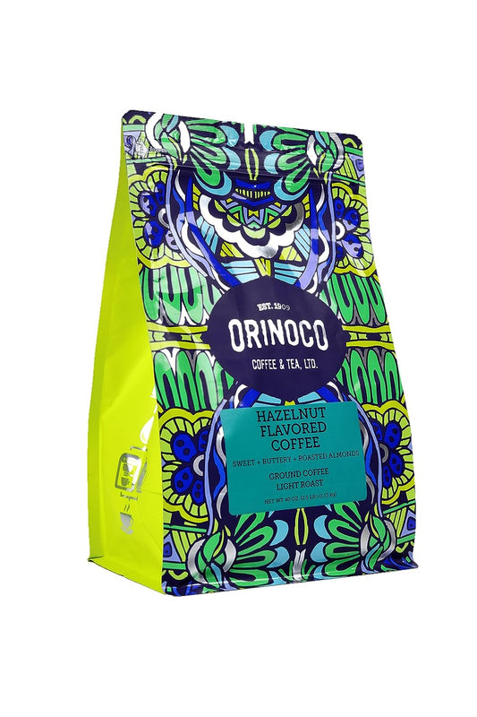 Orinoco Hazelnut Flavored Coffee bag, Light Roast, Ground Coffee, 100% Arabica beans