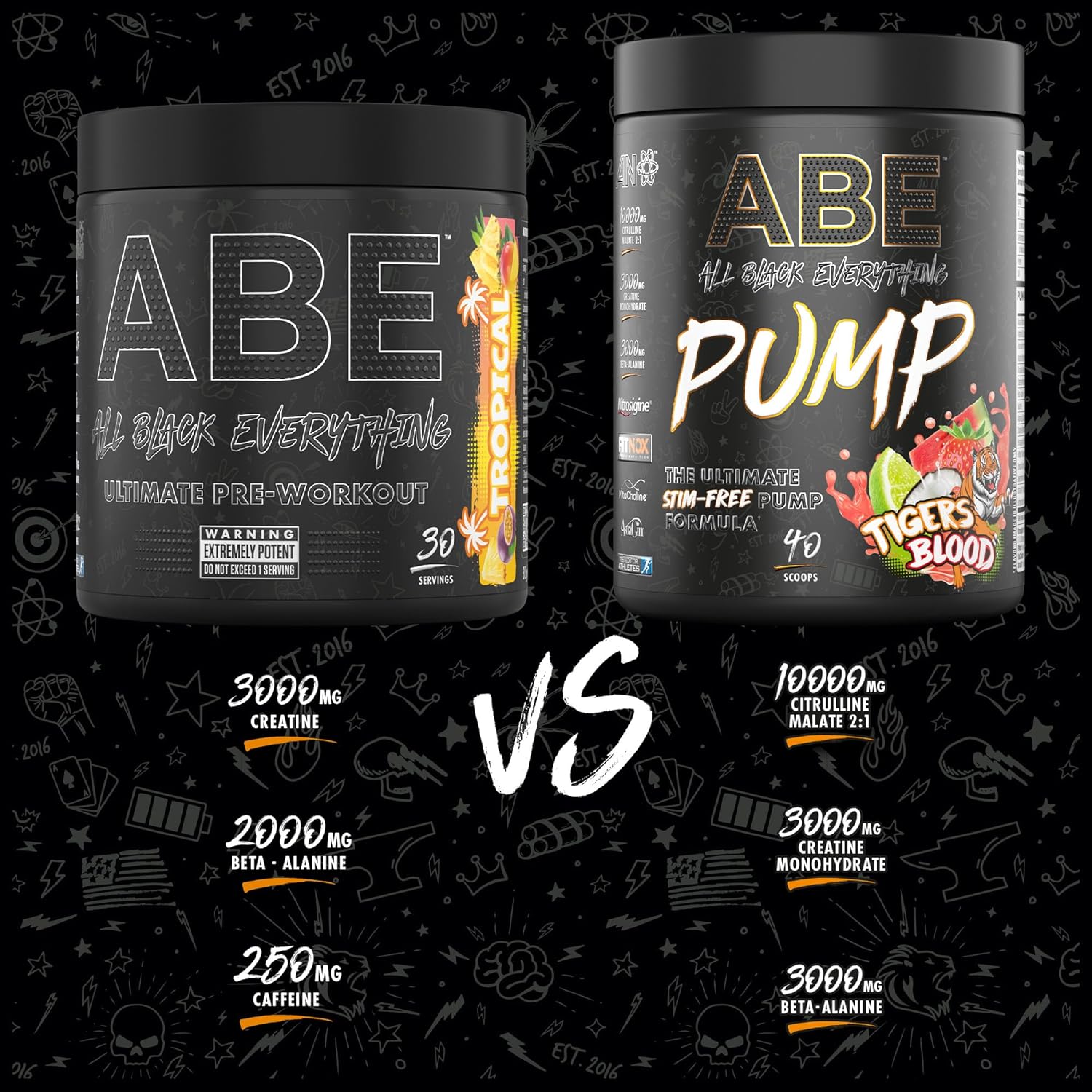 Applied Nutrition ABE Pump Pre Workout - All Black Everything Stim Fre