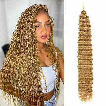 Vustbeauty Ocean Wave Crochet Hair 30 Inch 1 Pack Long Deep Wave Crochet Hair Wavy Braiding Hair Synthetic Curly Crochet Hair For Black Women(30 Inch,1pack,#27)