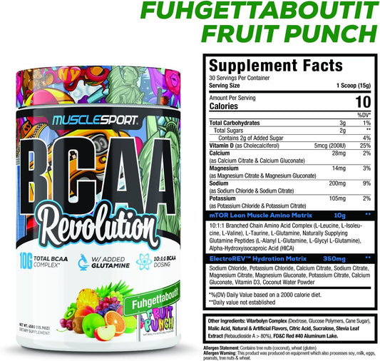 Musclesport BCAA Revolution Amino Acid Powder Supplement for