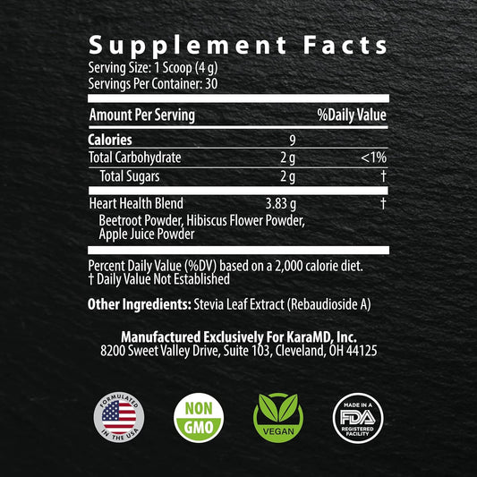 KaraMD UltraBeets - Beetroot Superfood Powder - Heart Health, Circulation & Energy Supplement - Supports Nitric Oxide Pr