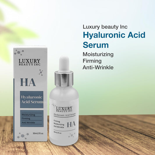 Luxury Beauty Inc Hyaluronic Acid Anti-Aging Face Serum Moisturizer - Firming, Tightening, Anti-Wrinkle Skin Care for Dark Spot Correcting, Age Spots Repairing and Deep Hydration