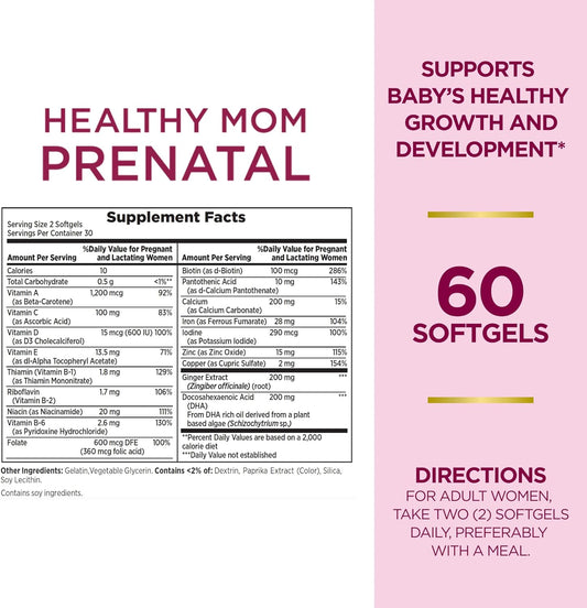 Nature's Bounty Prenatal Multivitamin, Dietary Supplement, Supports Ba