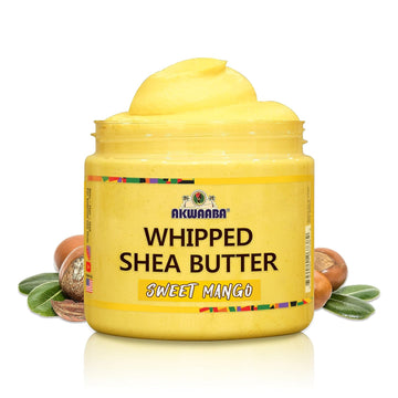 AKWAABA Whipped Shea Butter(Sweet Mango) 12- Moisturize, Hydrate I Spread and Absorbs Easy I All Skin Types I Skin + Hair + Nail I Raw Shea - Rich Vitamins A and E